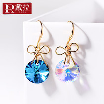 Bow sweet earrings 2021 new simple temperament Joker advanced earrings earrings ear clip without ear hole female