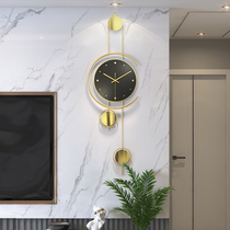 Wall clock Light luxury Modern simple personality creative art living room household clock Dining room Nordic light luxury wall clock