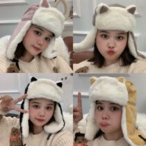 Milk in milk cat ears hat ear protection Lei Feng hat cycling windproof hat Winter cute cold and warm