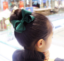 Korean girl princess big bow hairclip Hairband girl performance red hair card leather band baby clip headgear