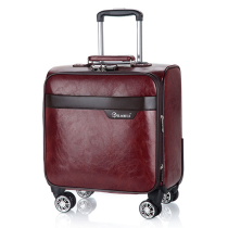Retro light suitcase 18 inch small suitcase Korean version of mens and womens trolley case universal wheel boarding case leather box