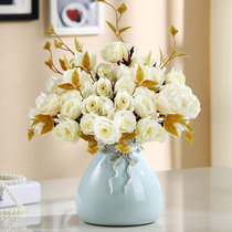 Ceramic vase decoration living room flower arrangement Modern simple home dining table dry flower decoration creative floral decoration