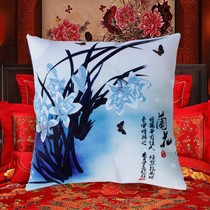 Mei Lan bamboo chrysanthemum 2021 New embroidery cross stitch pillow couple pair of pillowcase living room sofa own bedroom