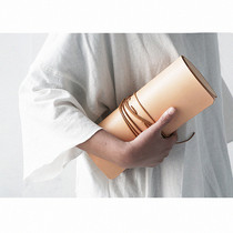 MISKSOLA LEATHER ROPE SOLID WOOD CYLINDER DINNER Makeup Hand Grab Bag Womens Banquet Casual 100 Hitch Real Leather Large Capacity