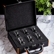 European imported crystal glass white wine glass home Glass thick bottom cup one cup small glass gift box set