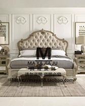 American country wood bed 1 5 m 1 8 double bed of solid wood fabric soft nuptial bed retro old bed