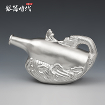 8 Shangxin sterling silver decanter decoration wine dispenser Handmade foot silver 999 old hot restaurant warm wine jug