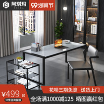 Computer desktop table home Rock glass board learning long table bedroom simple desk writing desk simple modern