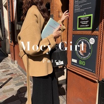 sandro asw double wool coat women 2021 autumn and winter New temperament simple small man cashmere coat