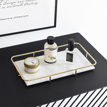 Nordic modern minimalist hotel bathroom countertop tray light luxury marble model room soft decoration Desktop Storage