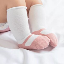 Newborn baby socks Spring and Autumn Winter cotton 0-3-6-12 months middle tube loose mouth 1 year old baby baby socks