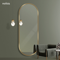 Light and luxurious wearing mirror large mirror full body floor mirror home hanging wall fitting mirror Wall-mounted clothing store ins wind