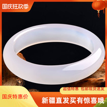 Ice white chalcedony bracelet female Fine Girl Lychee Frozen agate bracelet Wangfu jade bracelet gift