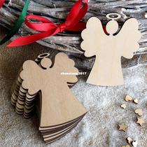 10pcs christmas wood chip tree angel cute ornaments xmas han