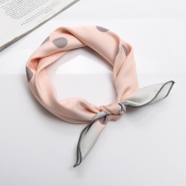 Spring and summer retro small scarf decorative scarf Korean polo point large square scarf hair belt small silk scarf women Autumn and Winter headscarf