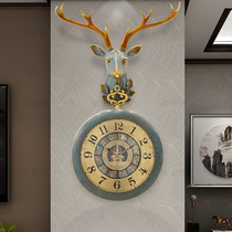Pure Brass Light Extravagant Modern Timeroom Hanging Bell Eurostyle Fashion High-end Art Clock Genguan Decorative Deer Hanging Watch