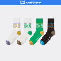 Crab Secret Sox Childrens Chains Outside Wearing Midcylinder Socks Personality Fashion Spring Summer Sports White Long Socks Trend