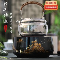 Song Yixuan hand-painted electric pottery stove household electric pottery tea stove metal tea cooker silent cooking tea stove electric pottery stove tea stove