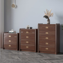 Living room solid wood drawers walnut four Buckers Nordic light luxury cupboard Japanese simple storage cabinet three Buckers