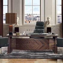 Postmodern Black Sandalwood Desk Modern Minimalist Office President Table Boss Table Big Bantai Arc Fashion