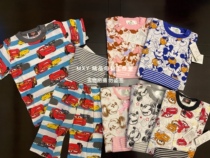 Export Japanese summer new male and female children Rice ni M q cotton jacquard breathable belly roll short sleeve half sleeve set