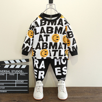 Childrens clothing boys autumn suit 2021 new foreign style childrens spring and autumn handsome clothes male baby two-piece set tide