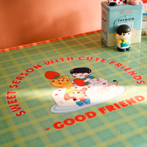 Zuo Hamden Road table mat waterproof and oilproof PVC soft plastic retro cartoon coffee table mat tablecloth soft glass transparent