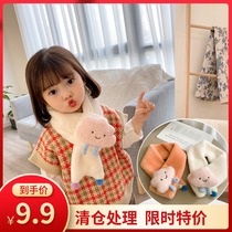  Korean version of cute colorful bean ding clouds fluffy childrens scarf Autumn and winter new baby warm collar cover