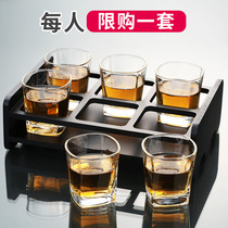 Glass cup set whiskey wine glass household water cup 6 beer cup foreign wine glass drinking cup KTV