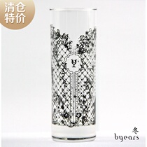 byears White Night original lace print glass straight Cup deer girl milk creative Cup couple birthday gift