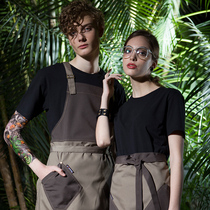 Fashion apron Halter neck apron Cafe milk tea shop apron Home anti-fouling apron Waiter overalls apron