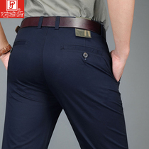  Mens summer new thin casual pants mens business mens cotton straight pants European and American mens pants trousers
