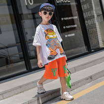 Childrens clothing boys summer dress foreign style short sleeve set 2021 new childrens handsome summer models