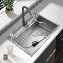 Ailemy kitchen sink gun gray sink single slot household nano 304 stainless steel sink sink sink