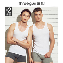2 pieces] Three-shot loose mens vest cotton high-bomb bottoming inside wearing I-shaped hurdles cotton sweatshirt men inside