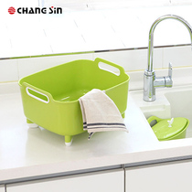 South Koreas changsin Changxin can drain the dishes and dishes to clean the basin basket binaural wash basin kitchen storage basket