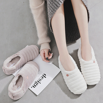Autumn lunar November sub-cotton slippers female warm soft bottom shoes home home cute plush postpartum quan bao gen cotton-padded shoes