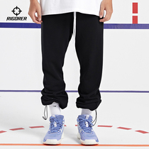Quasi-foot sports pants mens autumn and winter wide legs trousers radish pants radish pants loose drawstring closing basketball trousers trend