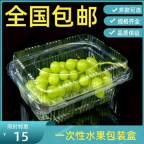 Disposable fruit packing box PET plastic fruit packing box Strawberry box Fruit cutting box One pound with cover