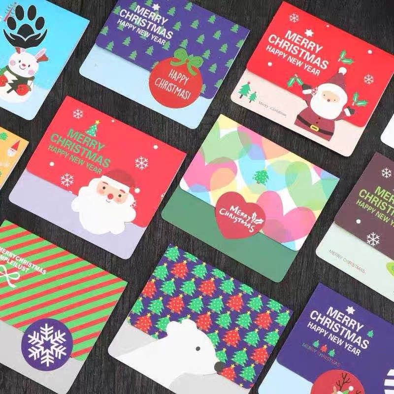 Christmas Cards Korea Creative Children Cute Cartoon Christmas Handwritten Gift Wish Message Small Card Paper