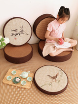 Futon meditation mat cushion Japanese tatami rattan seat floating window sill round thickened Buddha kneeling mat Buddha cushion
