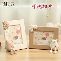 Photo frame table ins wind Nordic creative ornaments Simple cartoon childrens room home decorations 7 inch photos