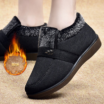 Old Beijing Mom Cotton Shoes Woman Winter Plus Suede Thickened Lady Anti-Chill Old Cotton Boots Old Lady Anti-Slip Old Shoes Woolen Boots
