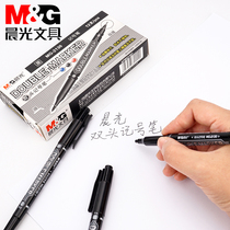 Morning light art hook line pen Childrens painting Black double-headed marker pen for primary school students Line drawing pen Fine hook edge marker pen for beginners hand painting with hook edge