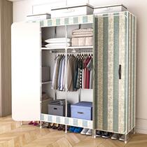 Wardrobe Home Bedroom Easy rental room with sturdy and durable open door style cloth wardrobe steel tube plus coarse reinforcement chefs