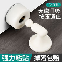 Door suction non-perforated door anti-collision household bathroom plastic wall suction door stop door touch windproof holder floor suction