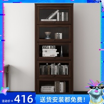 American bookcase Multi-layer creative storage cabinet Decoration locker Household Bay window bookcase Living room small bookcase