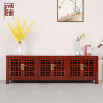 Chinese solid wood TV cabinet locker 6 door pane Audiovisual Cabinet Chinese made of old living room handmade TV cabinet furnishing