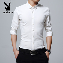 Flower Playboy mens long sleeve shirt 2022 spring new shirt with slim fit for clothes casual inch sweatshirt