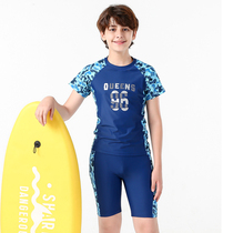 Swimsuit childrens split 2021 new medium and large childrens sunscreen boys swimming training teen boys swimsuit